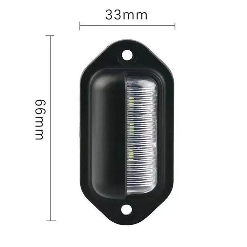 1/2Pcs Car License Plate Lights 6 LED 500LM Universal Auto Truck Bus Motorcycle Taillight Night Safety Driving Side Lamp Light