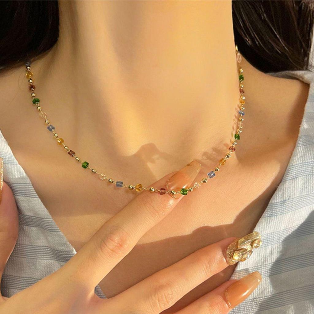 Trendy Colorful Clavicle Chain Necklace for Women - 2022 Simple Influencer Choker Jewelry