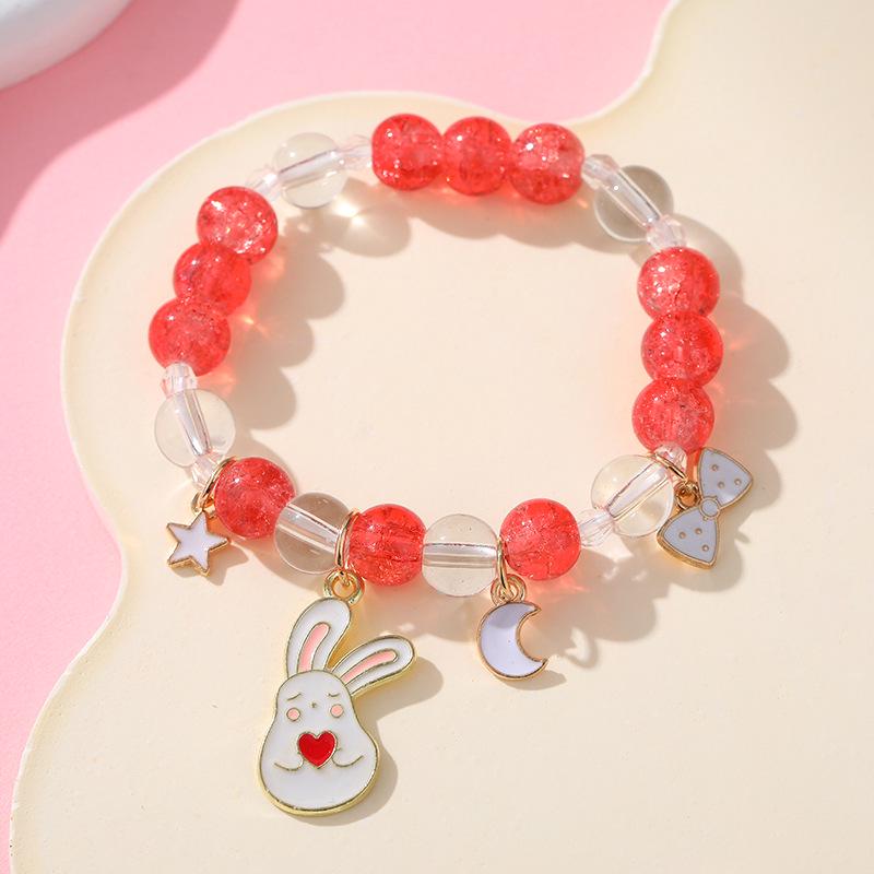 Sanrio Cinnamoroll Crystal Beaded Bracelet - Handmade Cartoon Gift for Female Students, Friends, and Couples.