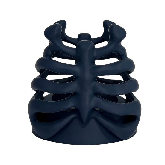 

Ribcage Pen Holder Gothic Makeup Brush Holder 3D Printed Anatomy-Themed Skull Pen Holder Desktop Organizer for Vanity Desk Office Room Decor чёрный