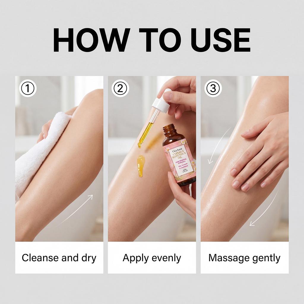 OceAura Cyperus Rotundus Hair Removal Oil – Smooth & Hydrating Skin Oil