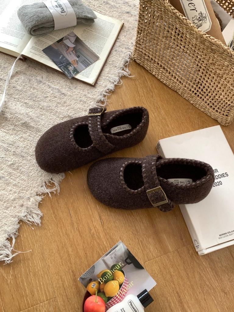 Flat Bottom Round Head Leopard Print Plush Shoes Women's Outer Wear 2025 New Autumn and Winter Mary Jane Single Shoes Plush Cotton Shoes