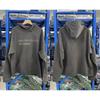 Vintage West Coast Hooded Zip-Up Sweatshirt With Sanskrit Script Print Relaxed Fit Cotton Pullover Men