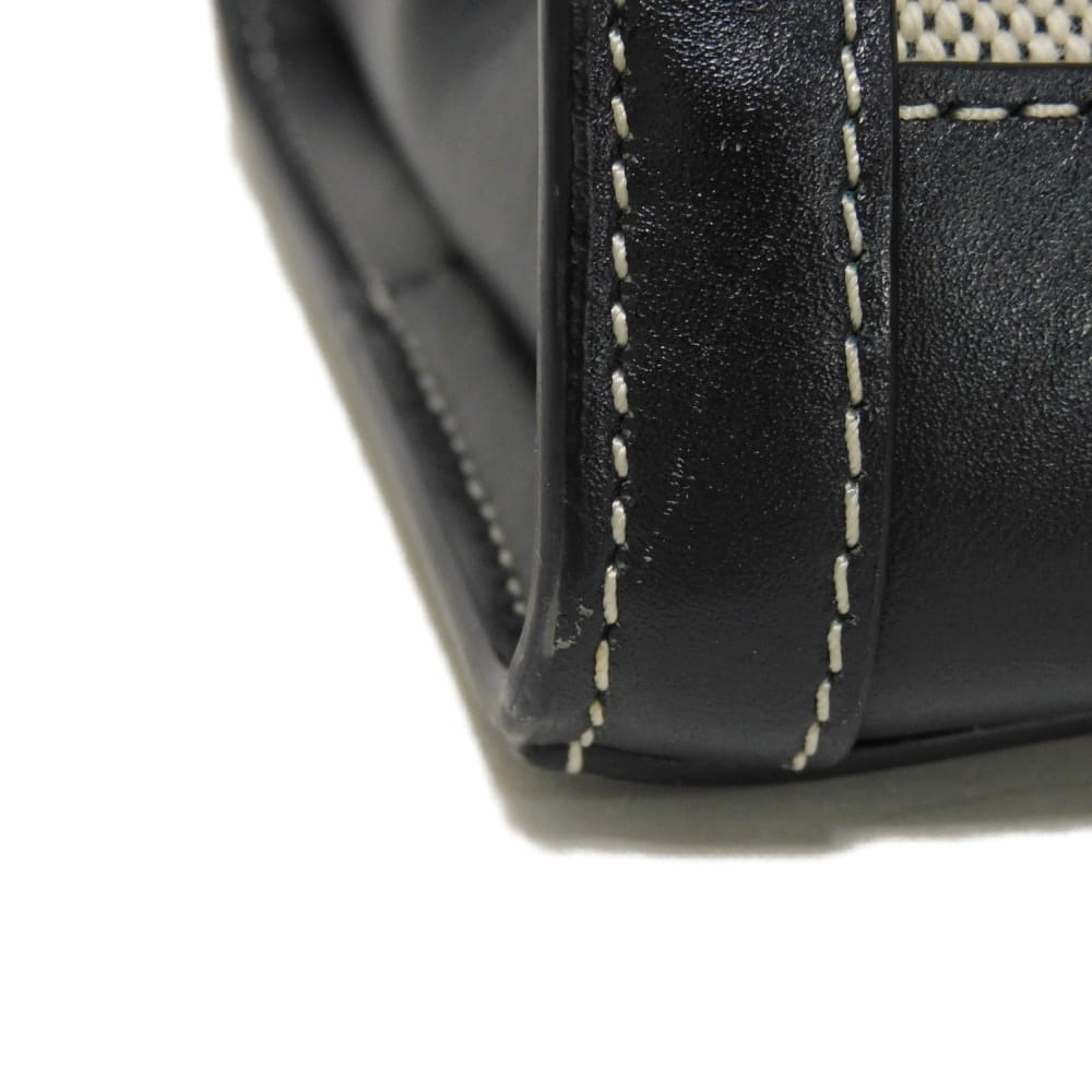 Used Walker Large Canvas Satchel (10833) and Navy Calfskin 2-Way Shoulder Bag (7924) with Double T Logo in Natural,