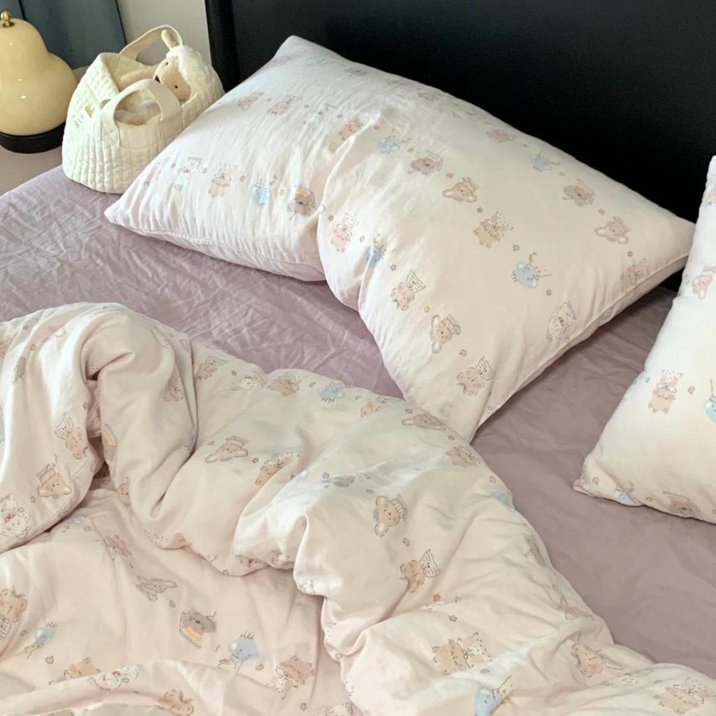 A-Class Cotton Duvet Cover: Double Layer Gauze for Fresh & Simple Style, Fits Single/Double Beds
