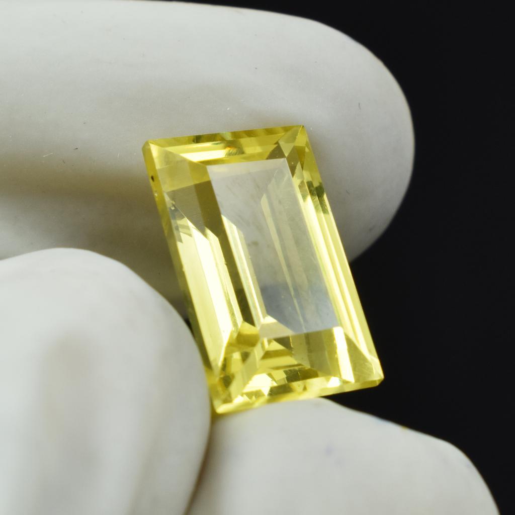 Beautiful Yellow Sapphire 10.30 Ct Baguette Cut Loose Gemstone Natural