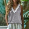 DICFY Women's Fashion Casual V-Neck Sleeveless Blouses & Shirts