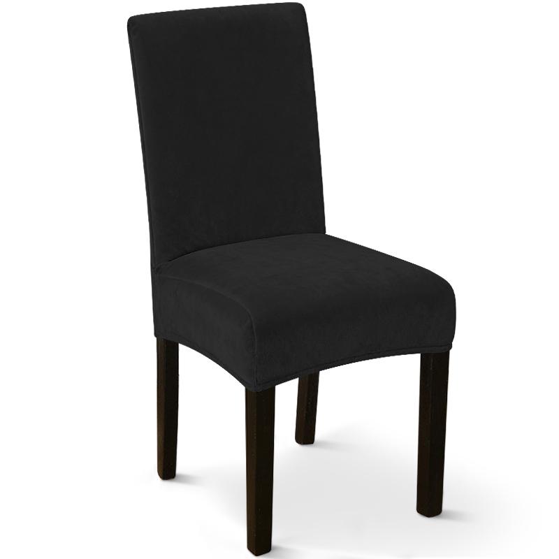 Soft Velvet Dining Chair Cover Stretch Parson Chair Slipcovers Thick Solid Fabric Washable Seat Protectors Banquet Wedding 1pc