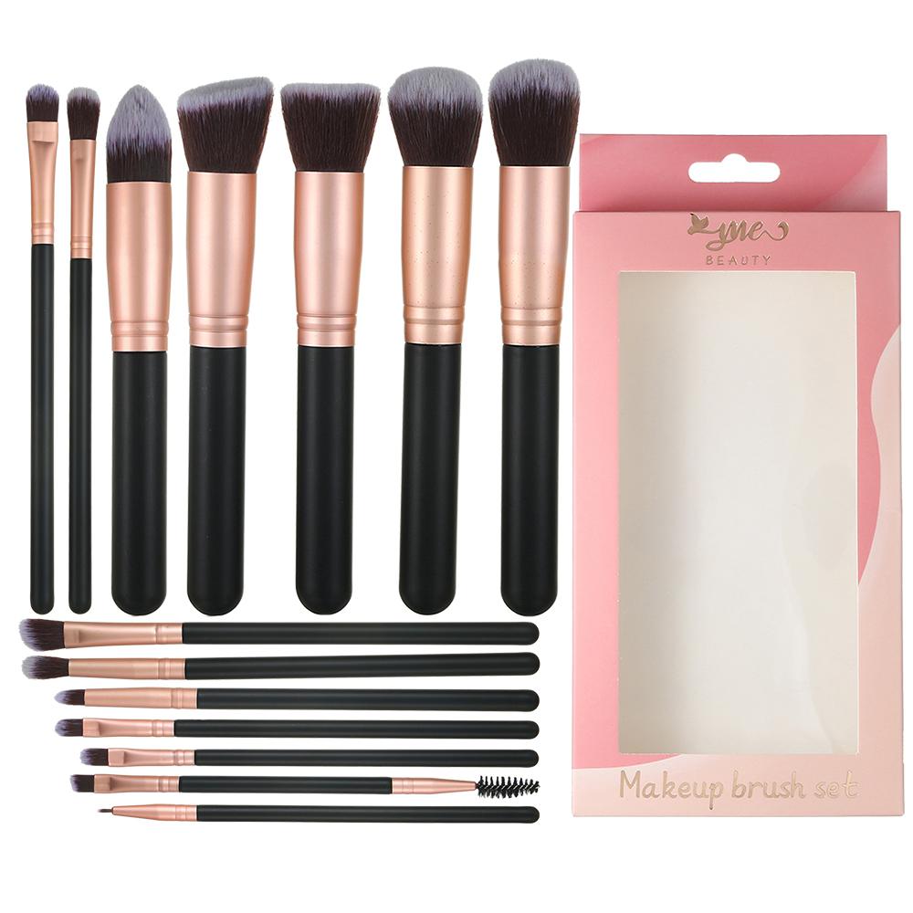 Black Luxury 11 Piece Suit Custom Logo Makeup Brushes Set Professional Travel Make up Brush With Customize Box Bag regular size