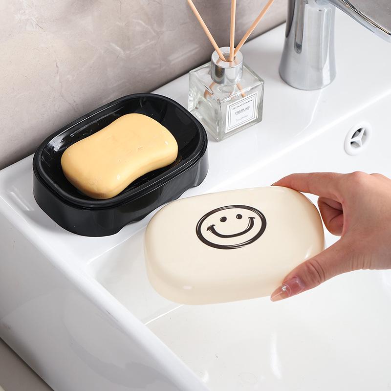 Creative Smiley Face Portable Soap Dish with Lid - Multi-functional and Large Capacity