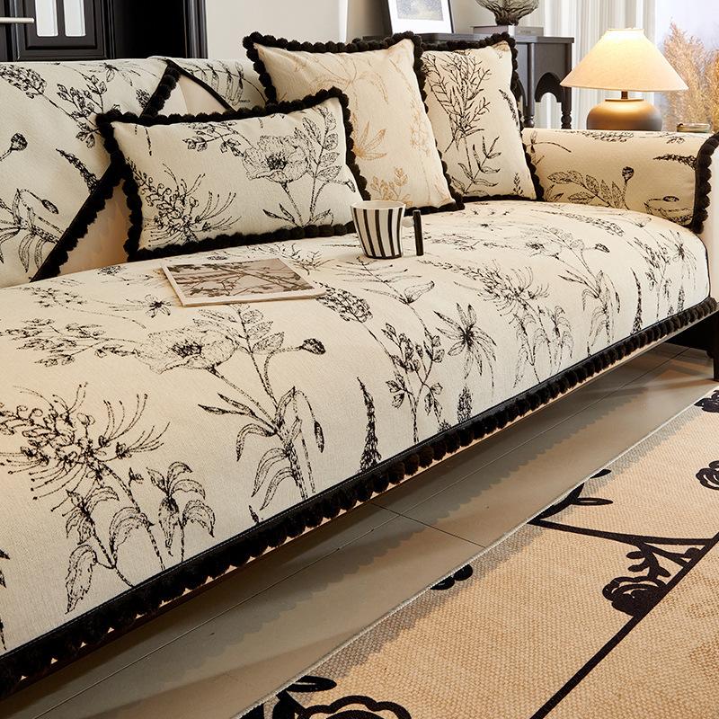 Light Luxury Chenille Sofa Cushion Four Seasons Universal Non-Slip Cushion Nordic Simple American Sofa Cover All-Inclusive Cover Cloth