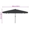 Garden Sun Umbrella Anthracite 395 x 395 x 245 cm Polyester