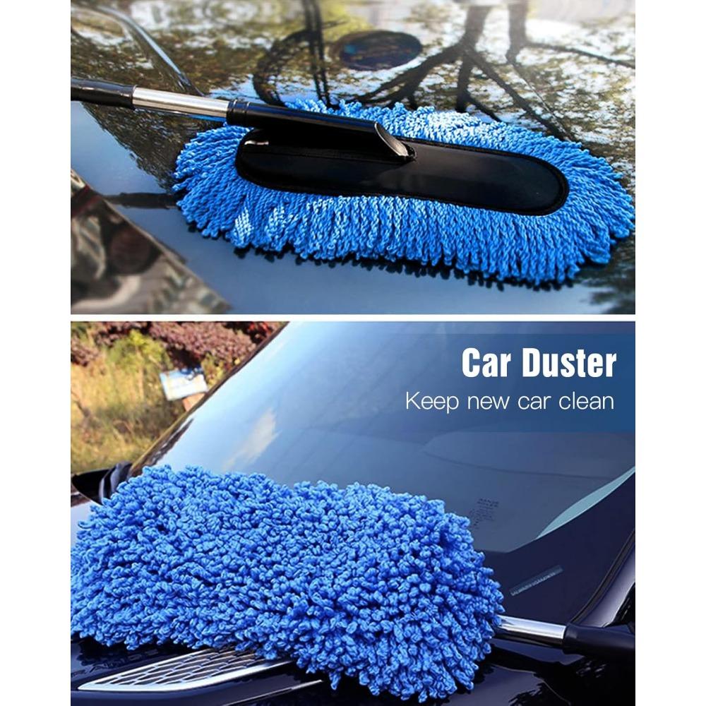 Car Duster Extendable Long Handle Microfiber Car Duster Exterior Scratch Free Car Cleaning Tool Car Dust Brush