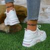 Women's Heart Patten Chunky Sneakers, Fashion Mesh Height Increasing Sports Shoes, Breathable Casual Outdoor Shoes