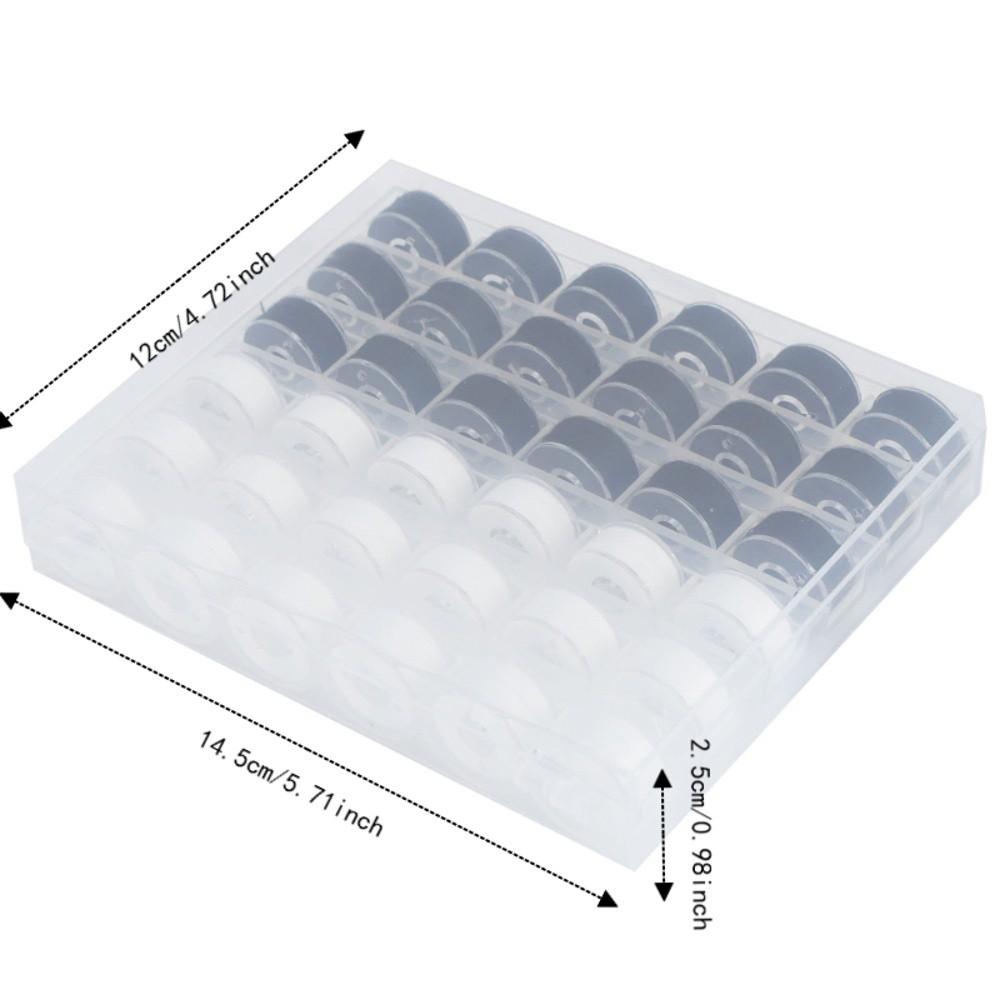 36pcs Transparent Bobbins Box Set Size A Plastic Bobbin Case Sewing Threads Set For Sewing Machines