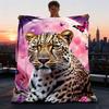 1pc Leopard Print Print Outdoor Blanket, Lightweight Polyester,