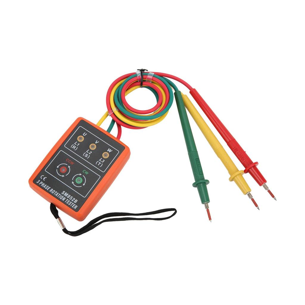 Three-phase AC phase sequence tester, non-contact buzzer, 3-phase sequence presence rotation tester SM852B AC 60~600V ABS