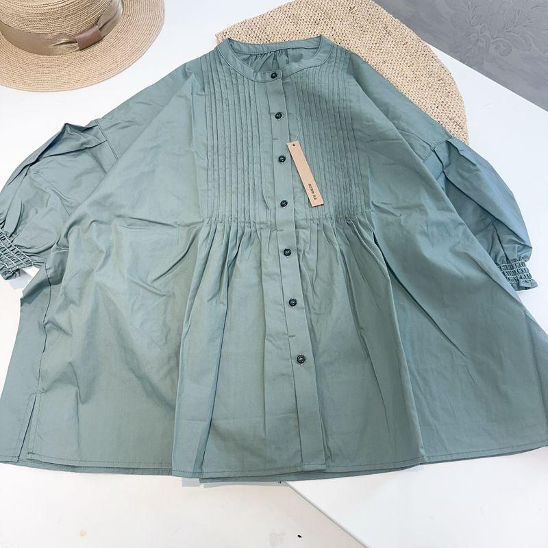 

Домашний Хлопок Пять Четвертей Рукав Свободный Крой Мягкий Артистичный Dark green One size