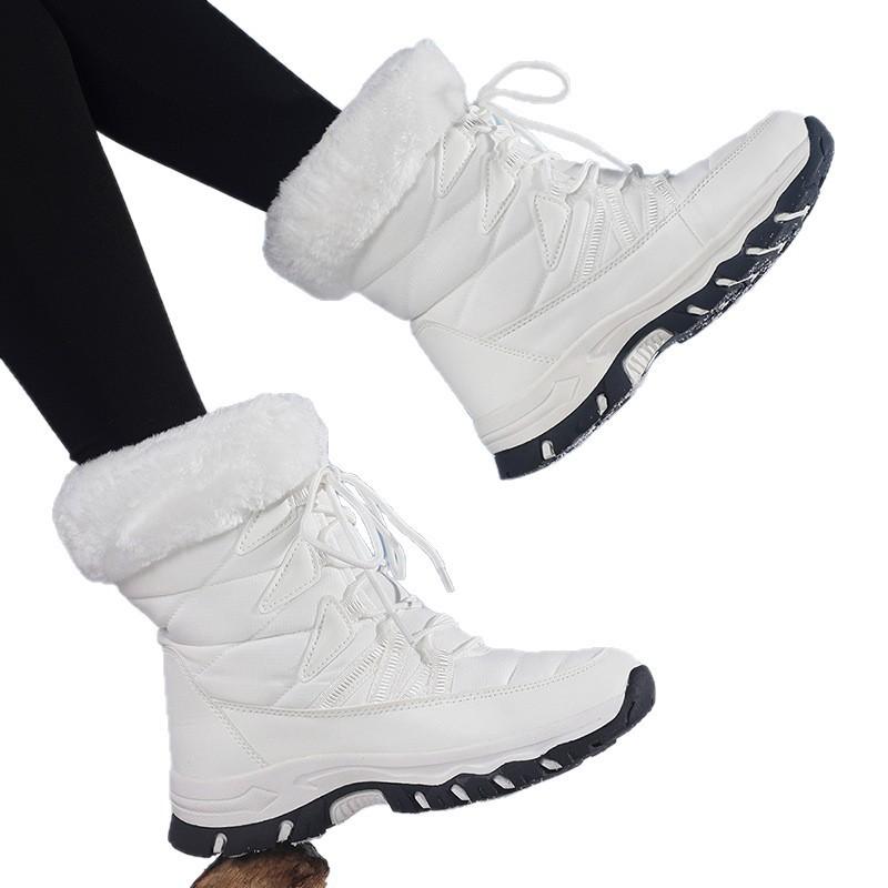 Travel Northeast Large Size Snow Boots Women's Outdoor Mountaineering Travel High Top Warm Cotton Shoes Women's Medium Boots Winter