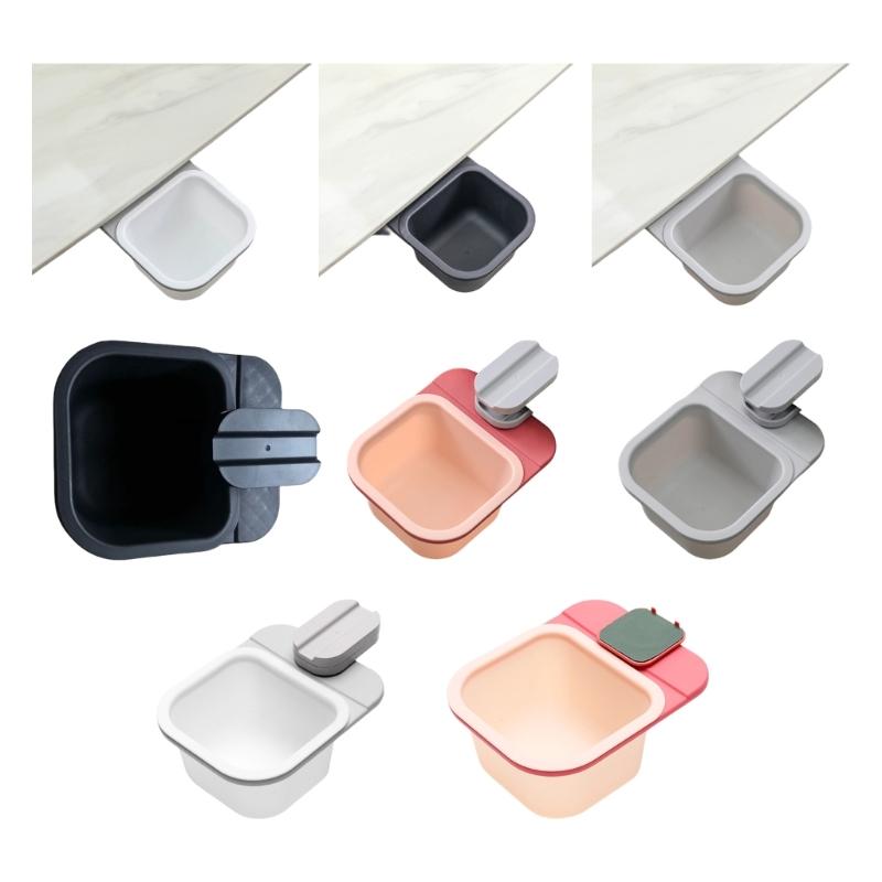 Black Rotating Desktop Waste Bin Feature Simple Open Close Mechanism Desk Waste Bin For Kitchen And Desk Organization