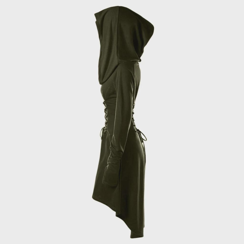 Medieval Renaissance Archer Hooded Lace Robe Pullover 