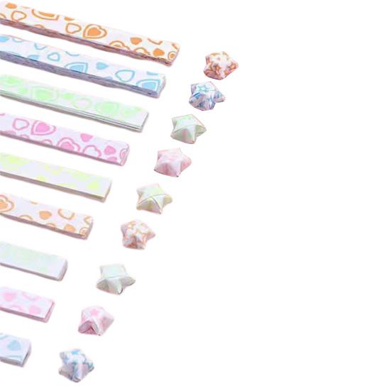 420 Sheets Luminous Origami Star Paper Strips Assorted Colors Double Sided Easy To Fold Lucky Star Paper