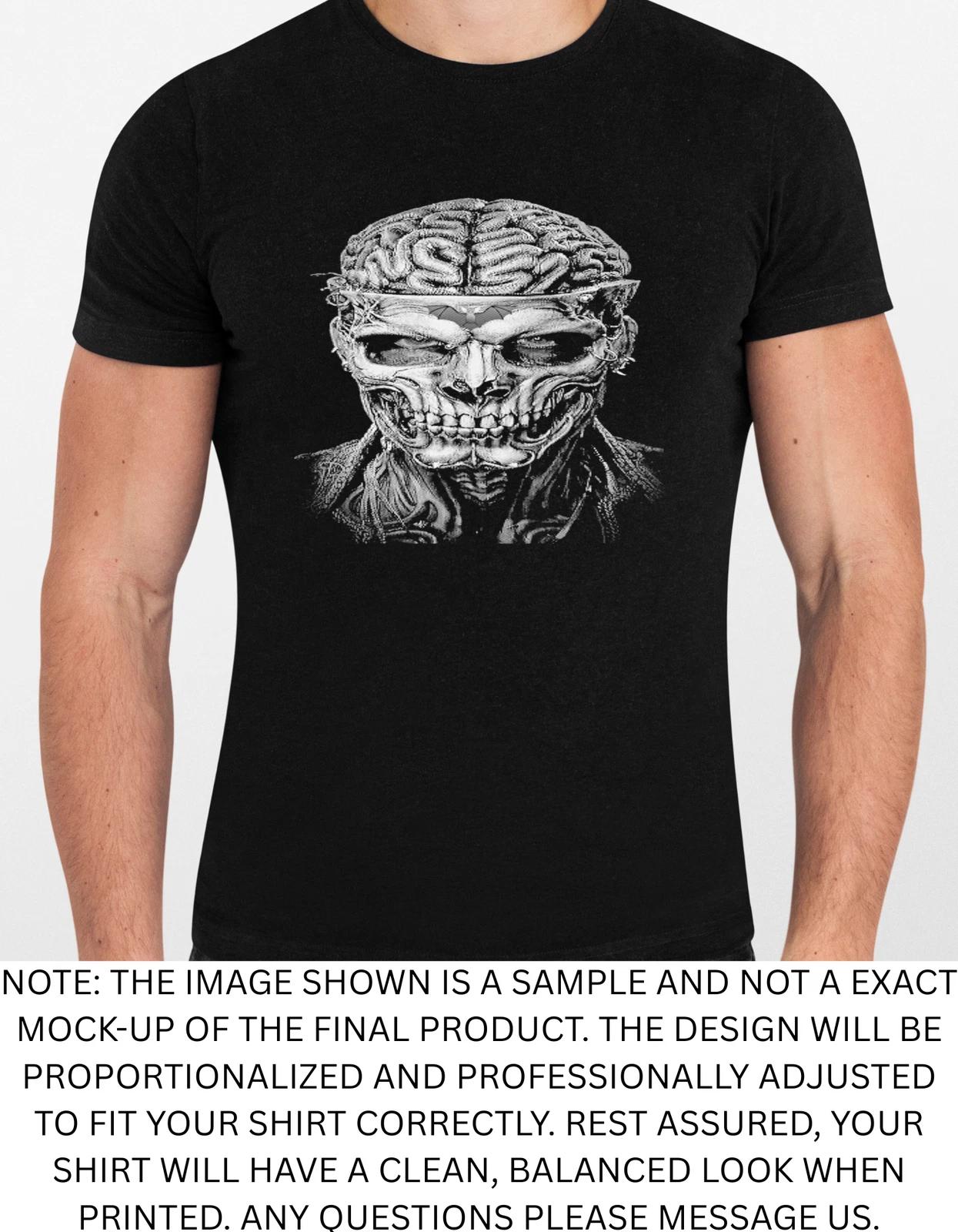 Men s and Women s T-shirts Sci Fi Skull Artwork Graphic XXXXL