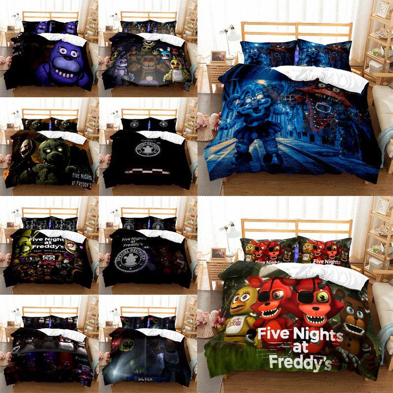 Five At Nights Freddys Cartoon Bear Bedding Set Duvet Cover With Set Pillowcase