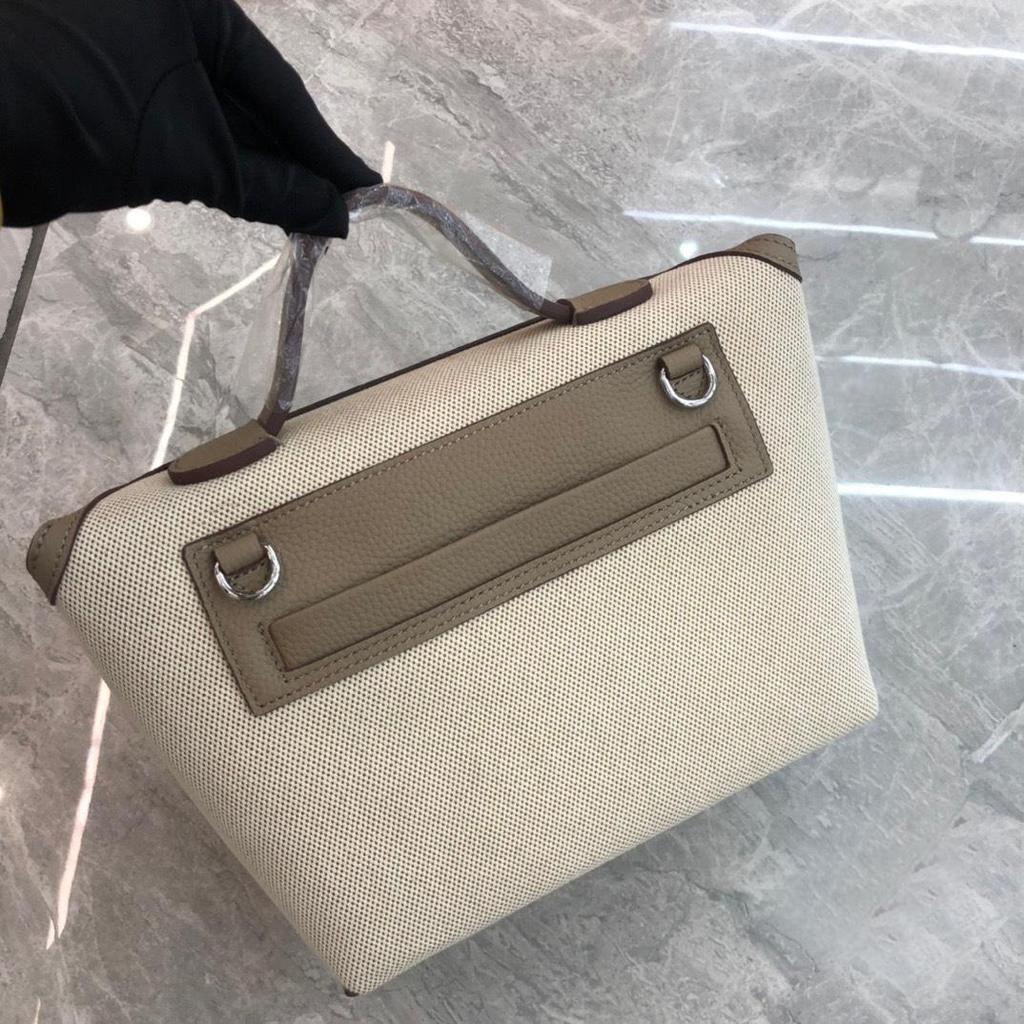 Bolso de Ala de Color Contrastante para Mujer Bolso de Hombro de Lona Clásico Retro de Alta Gama con Cuero de Vaca Bolso de Mano de Tendencia de Moda