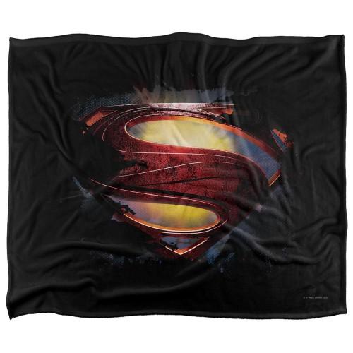 SUPERMAN Man Of Steel Grungy Silky Shield Supersoft Blanket