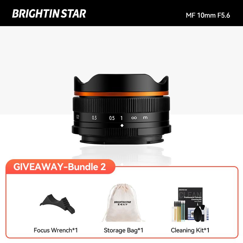 

Объектив «рыбий глаз» Brightin Star 10mm F5.6 широкоугольный APS-C для беззеркальных камер, байонет M4/3, Canon EF-M, Sony E, Nikon Z, Fuji X Sony E-mount（APS-C）