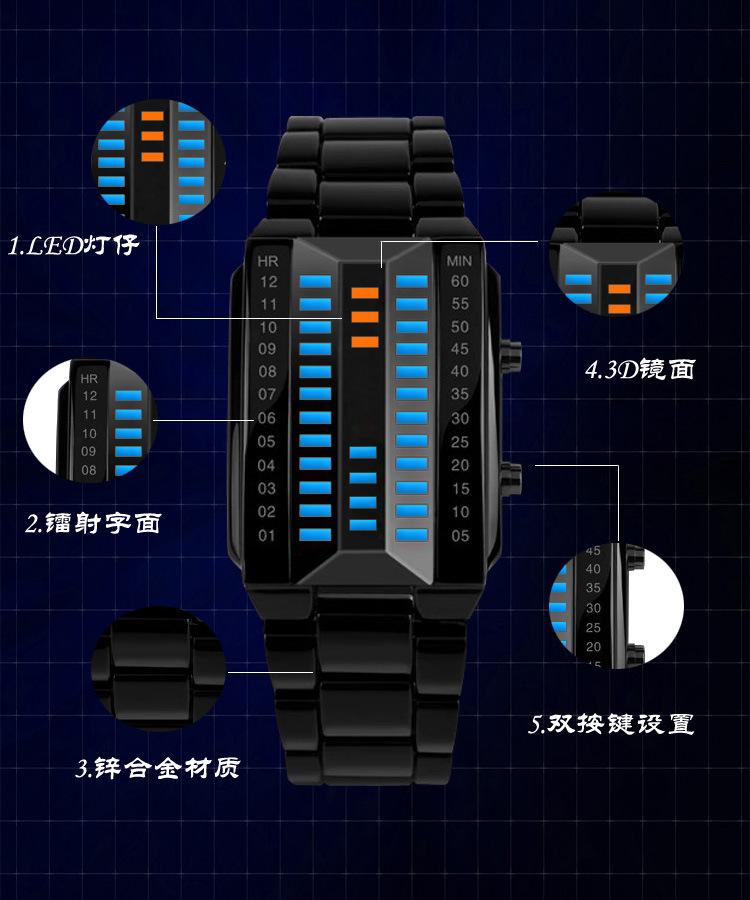 Neue Mode Binär LED Uhr Damen Herren Sportuhren Multifunktionale Elektronische Armbanduhren Partneruhr Reloj Mujer