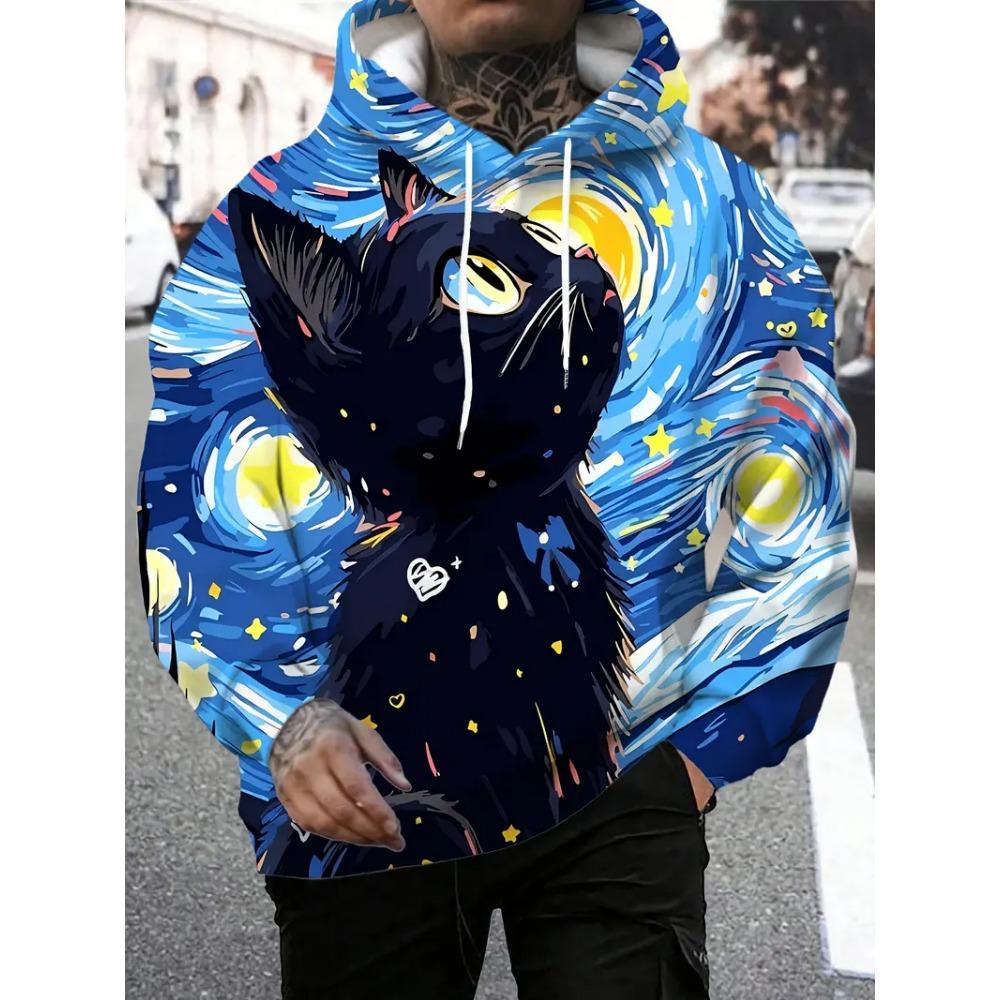 Graffiti Cartoon Pattern Man Hoodie Funny 3D Printed Sweatshirts Autumn New Casual Long Sleeves Pullover Unisex Tops Sweatshirt