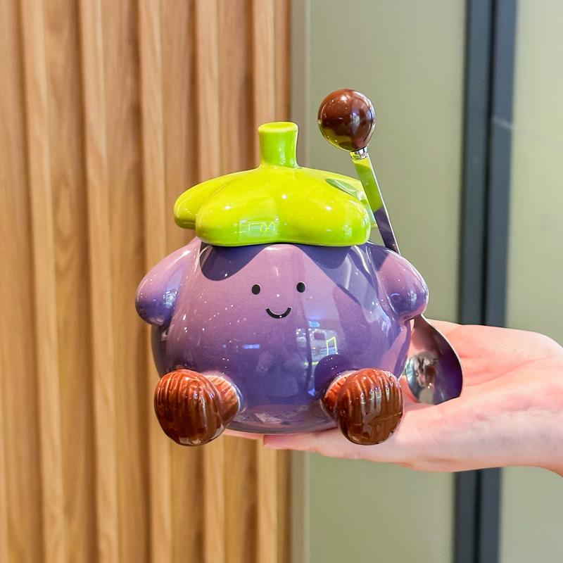 

Send girls birthday gifts ins cute eggplant pier pier ceramic water cup girlfriends practical and meaningful gifts 401-500ml