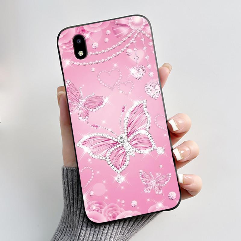 Hülle Für ZTE Blade A3 2020 Handyhülle Schutzhülle Weiches Silikon Schwarz Tpu Ästhetisch Luxus Mode Schmetterling Blumen Rückseite