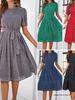 Rochie lungă casual cu buline, stil european și american, cu șireturi - Colecția Primăvară & Vară
