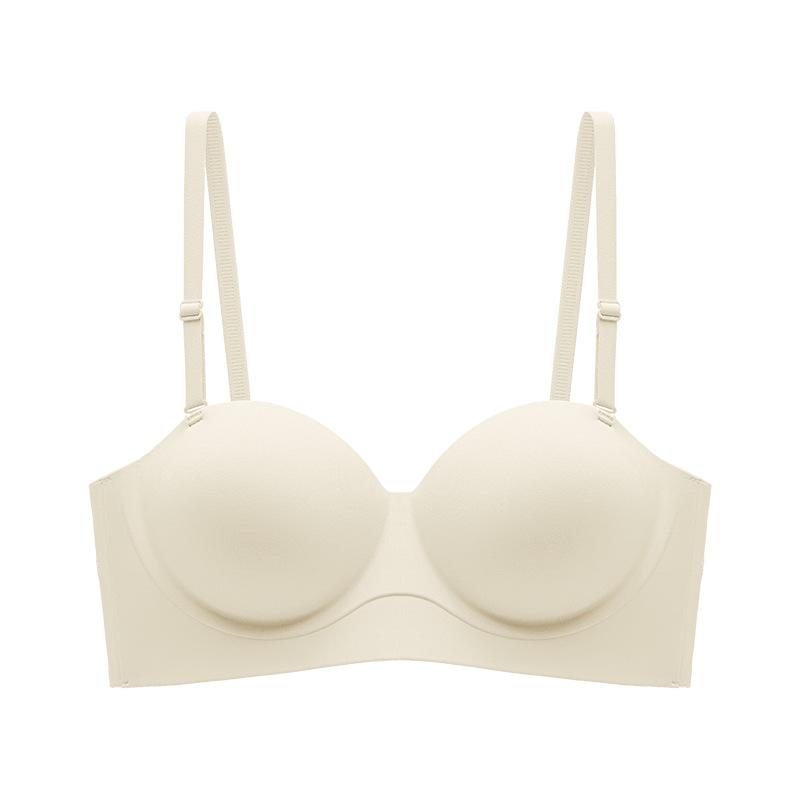 Thin breathable underwear women's small breasts gather and show large adjustment type flat chest special non-slip strapless half cup bra cover