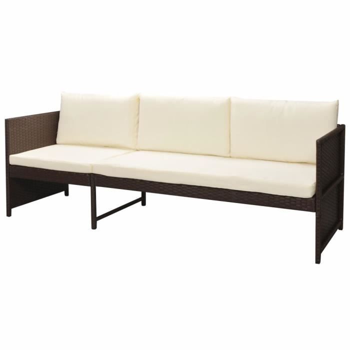 Salon de jardin - vidaXL - 6 pcs - Résine tressée - Marron - Résistant aux intempéries