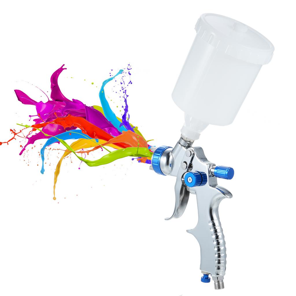 Low Volume Low Pressure Spray Gravity Feed Sprayer with 1.3mm Nozzle 600 Cup for Car Furniture Fence Painting