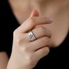 Minimalist Indian Yoga Symbol Hollow-Out Design Women's Ring Matching Couple Bands
