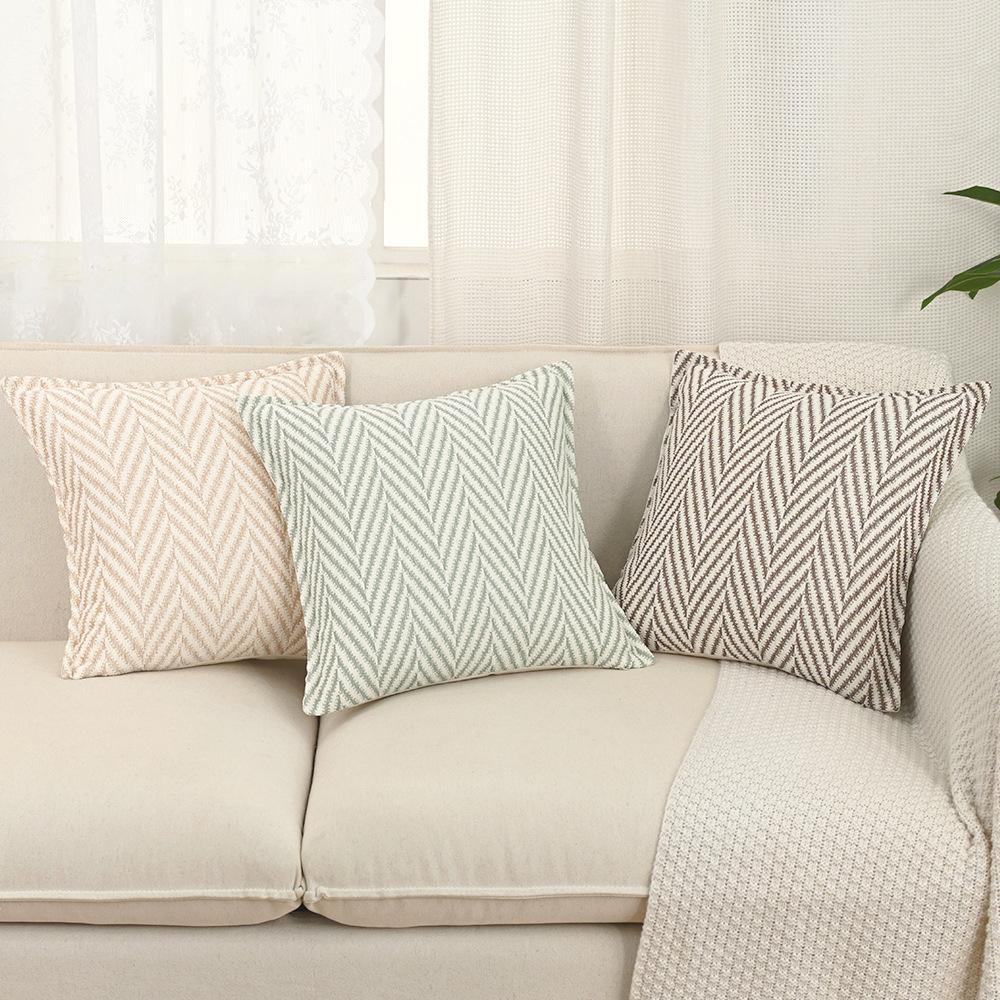 Retro Fischgräten Chenille Jacquard Kissenbezug Kissen Wohnzimmer Sofa Dekoration Kissenhülle Kopfteil Kissenbezüge