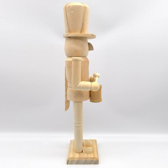 1/2/3Pcs 25/38CM Christmas Wooden Unfinished Nutcracker Figurine DIY Blank Unpainted Soldier Figure Holiday Party Ornament Decoration
