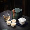 Suet Jade Porcelain Portable Travel Tea Set Business Company Mid-Autumn Festival Event Gift Set