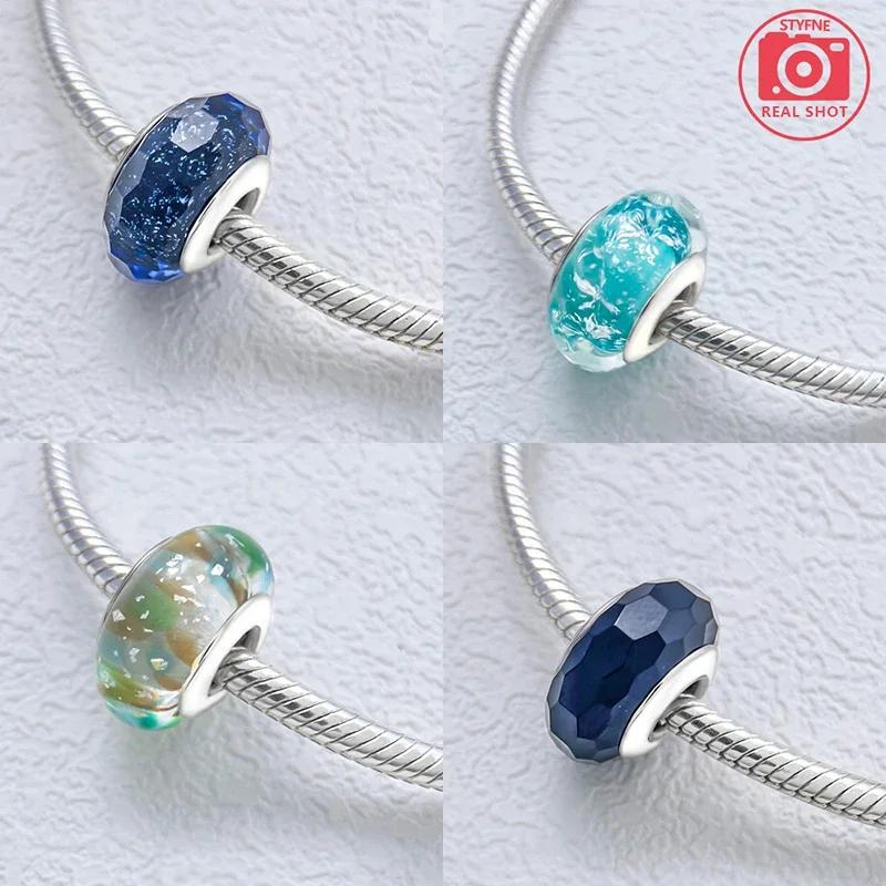 Brand New Copper Metal Colored Shiny Murano Glass Bead Components Round Charm Bead Components Compatible With Authentic Original Bracelet High