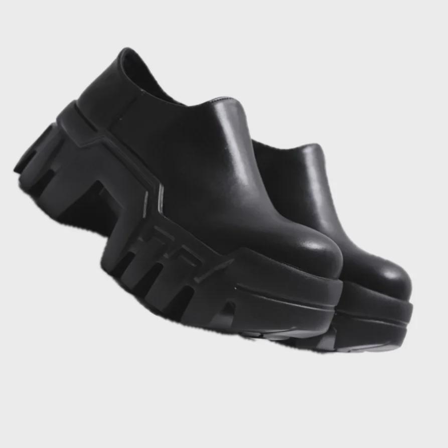 Heavy-Duty Low-Top Men’s Derby Shoes - 8cm Height-Increase Thick-Soled Tank Casuals