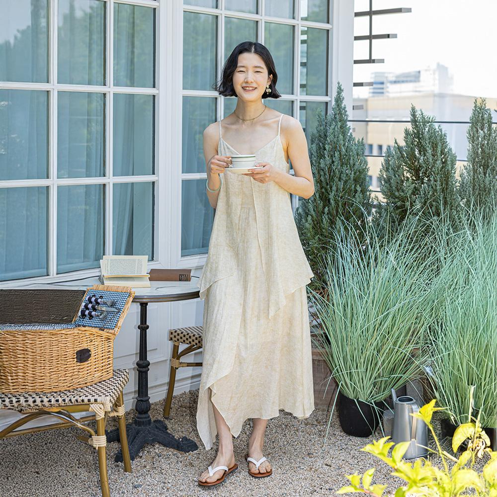 Laengsseon Ls_Multi-Layer Sling Dress_Beige