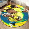Neymar Jr Runder Teppich, Teppich für Wohnzimmer Schlafzimmer Sofa Spielzimmer Dekor, Rutschfeste Fußmatte