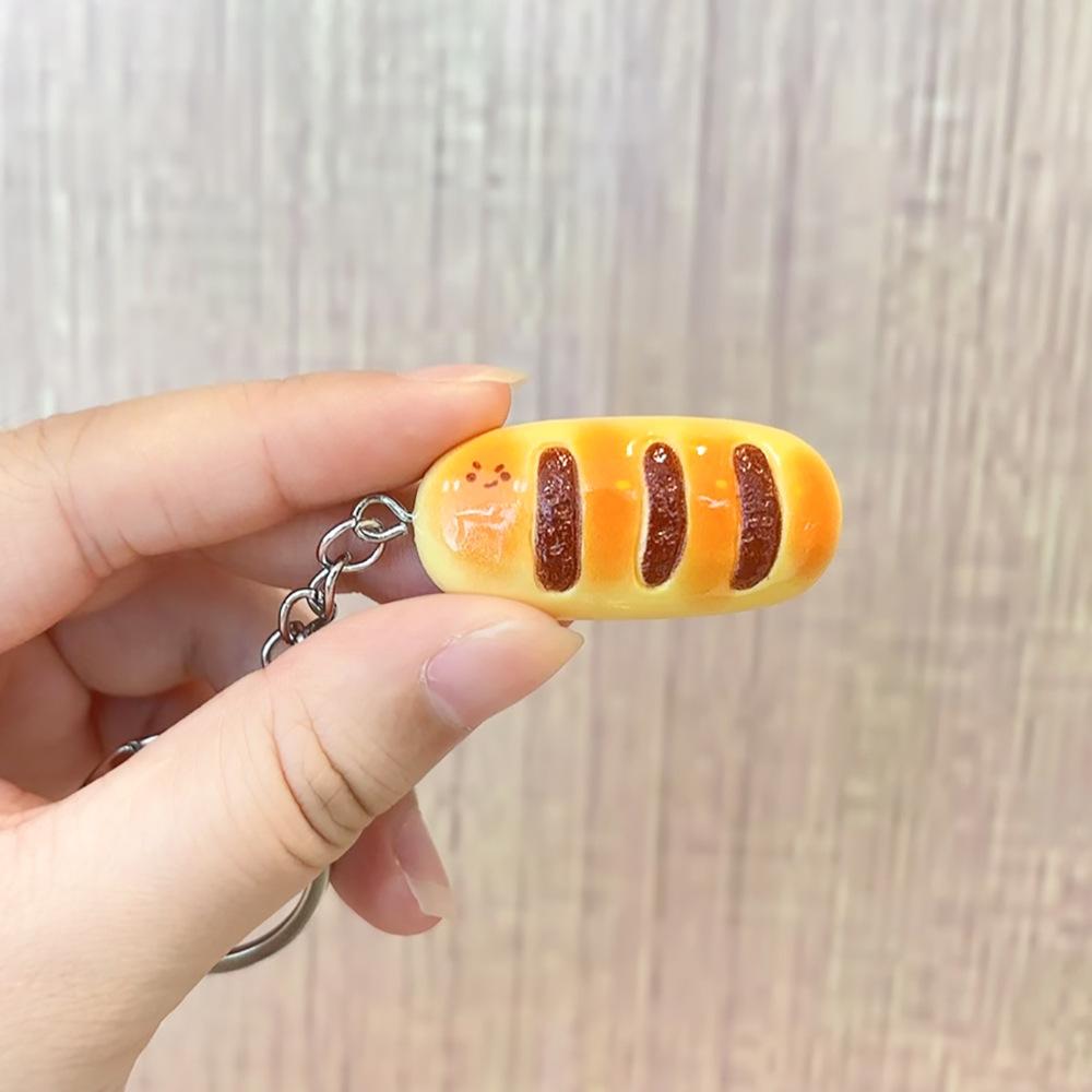 Simulation Food Keychain Bread Pendant Y2k Personalized Resin Keychain Couple Family Keychain Pendant