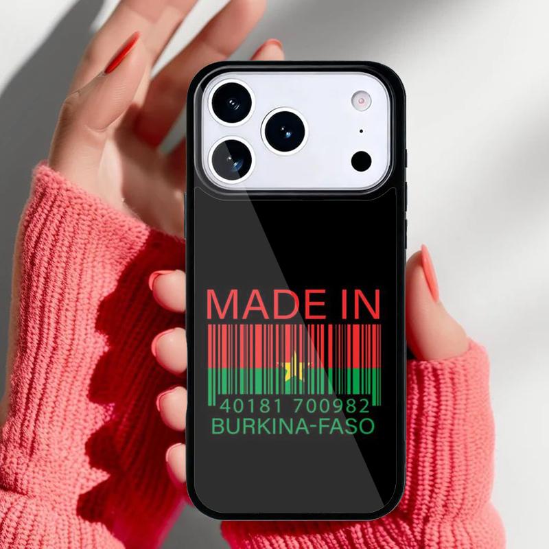 Burkina Faso Flag Phone Case for iPhone 17 16 15 14 13 Pro Max Back Cover for 12 11 Pro Coque