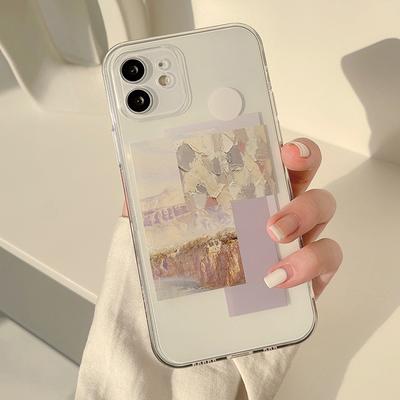 Kunst Label Ölgemälde Telefon Fall Silikon Abdeckung für Iphone 11 13 14 Pro Max Mini 12 Xsmax X Xr 7 8 Plus Ins Nette Abdeckung Capa